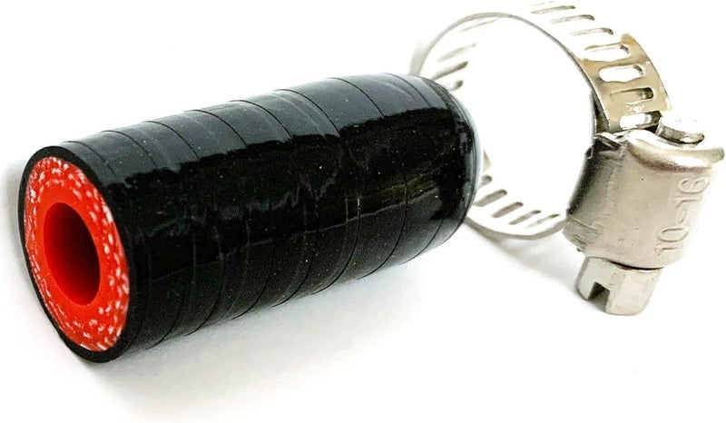 bekelan 5/16" (8mm) Black High Temperature 3-ply Reinforced Silicone Bypass Cap With Clamp,For Turbo Bypass Valve/Vacuum/Throttle Body Water Port/Heater Core/Fix Leak - Image 1